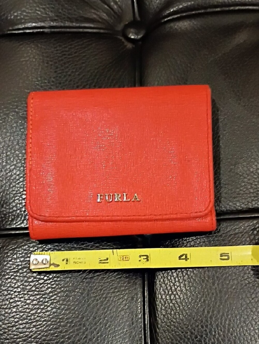 Furla Orange Saffiano Leather Fold Wallet - Picture 3 of 11